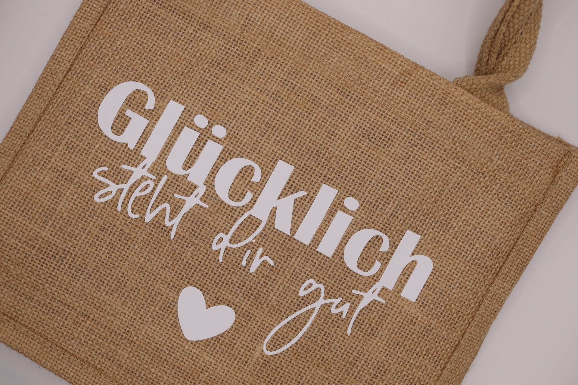 Mini-Jutetasche "Glücklich steht dir gut" – Bild 2