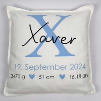 Kissenhülle "Geburtsdaten"